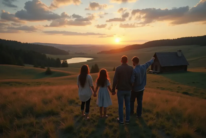 family choosing ideal location for a relaxing holiday home